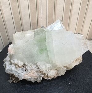 Raw Green APOPHYLLITE With STILBITE Cluster 198grams